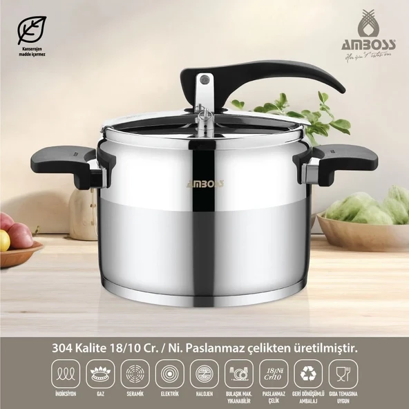 Amboss Enio Klasik 8 lt Düdüklü Tencere - 2