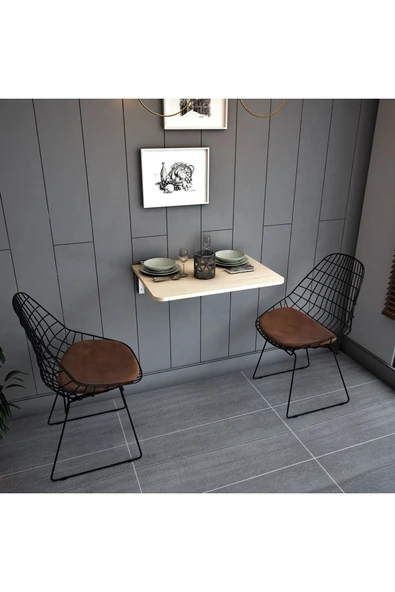 Dmm-16 Duvara Monte Masa Çalışma Yemek Masası Duvardan Açılan Montaj Monteli Masa - Resim 3