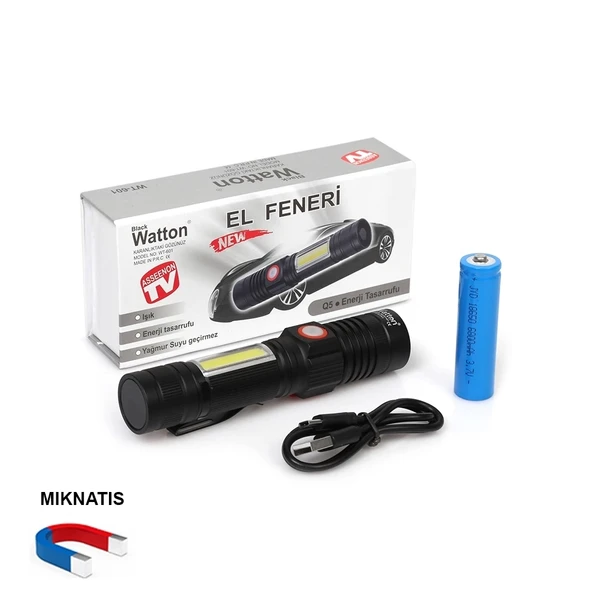 Geniş Açılı P50 Led Şarjlı El Feneri  Wt-601 - 4