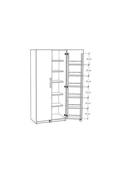 Mutfak Kiler Dolabı Beyaz & Royal Mermer Mk-04 - 4