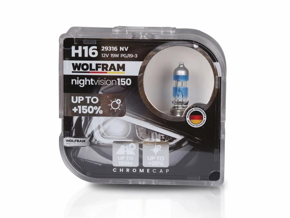 H16 Halojen Ampul NV +%150 Fazla Işık ve %20 Beyaz Işık 12V 19W 29316NV - 2