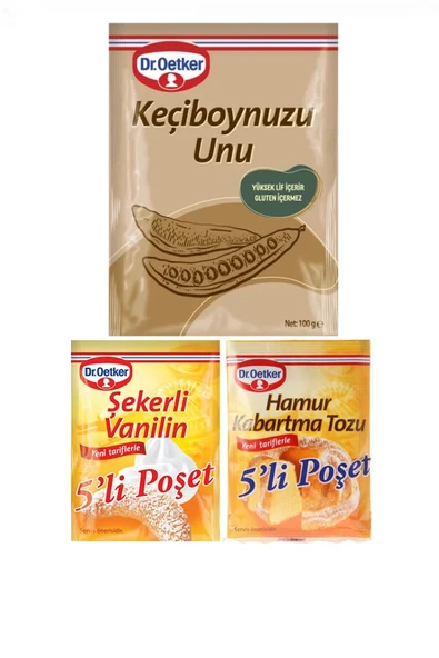Dr. Oetker Dr Oetker Keçiboynuzu Unu, Hamur Kabartma Tozu, Şekerli Vanilin ürün görseli 1