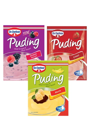 Dr. Oetker Dr.Oetker Puding Orman Meyveli 81 g Çilekli 120 g Muzlu 120 g 3 lü Set ürün görseli