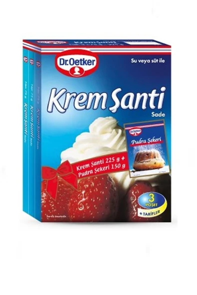 Dr. Oetker Krem Şanti 3x75 g. Pudra Şekeri 150 g. Pastacılık Seti - Resim 2