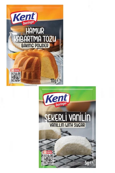 KENT Şekerli Vanilin (20x5 gr.) ve Hamur Kabartma Tozu (20x10 gr.) Pastacılık Seti ürün görseli 1