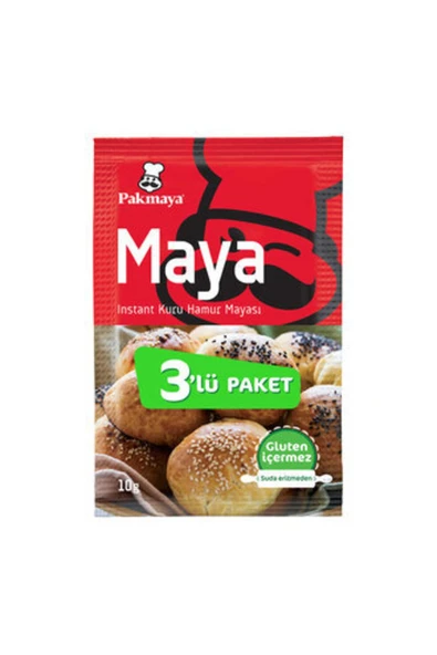 Pakmaya Instant Maya 3'lü 30 G ( 9 Adet ) ürün görseli 1