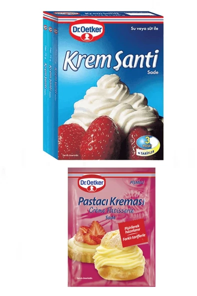 Dr. Oetker Krem Şanti 3x75 g. Pastacı Kreması 156 g. Pastacılık Seti