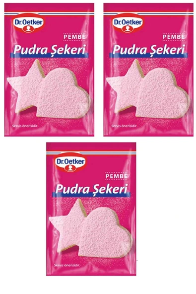 Dr. Oetker Pudra Şekeri Pembe 15 gr (3 Adet) ürün görseli