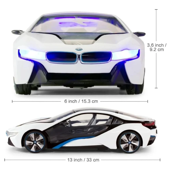 Rastar 1:14 Bmw İ8 Uzaktan Kumandalı Araba Beyaz 2.4 Ghz Işıklı Spor Araba - 4