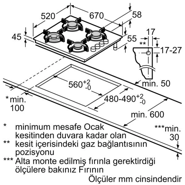 BOSCH POP7C9P30O  67CM CAM ANKASTRE OCAK ANTRASİT GRİ - 2