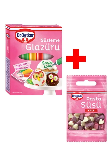 pastalisa Dr.oetker Süsleme Glazürü (4x10g) + Pasta Süsü Kalp (10g) ürün görseli