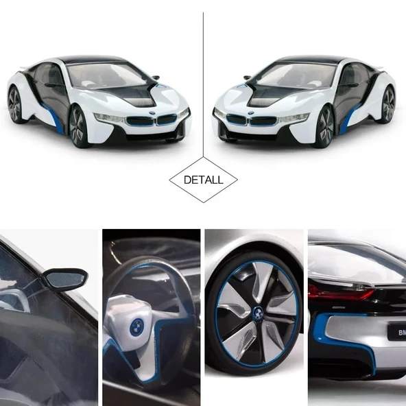 Rastar 1:14 Bmw İ8 Uzaktan Kumandalı Araba Beyaz 2.4 Ghz Işıklı Spor Araba - 6