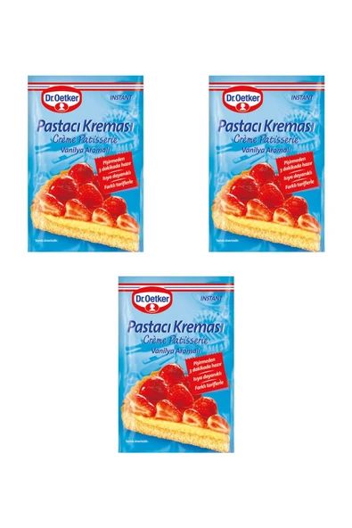 Dr. Oetker Pastacı Kreması Vanilyalı Aromalı 3'lü Set