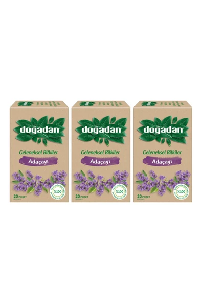 Doğadan Adaçayı 20 Li Poşet X 3 Adet