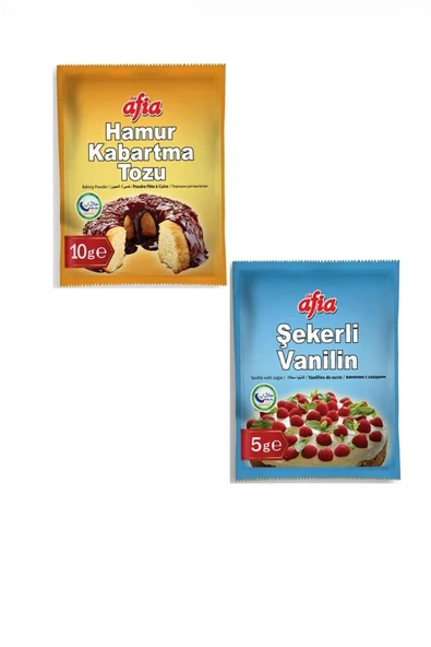 Afia Helal Sertifikalı Şekerli Vanilin 5 gr.x10 + Kabartma Tozu 10 gr.x10 - 2