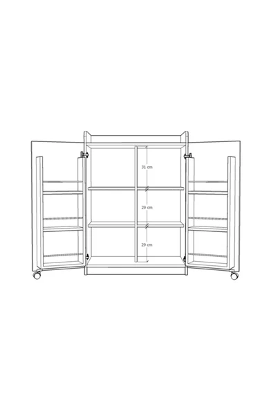 %100 MDFLAM Mutfak Kiler Dolabı Beyaz Mk-08 - 7