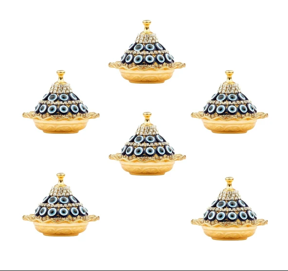 Nazar ve Swarovski Taşlı Mini 6'lı Lokumluk