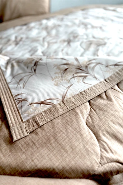 Alla Turca Tek Kişilik Yazlık Uyku Seti | Düz Çarşaflı | Natura Sütlü Kahve - 3