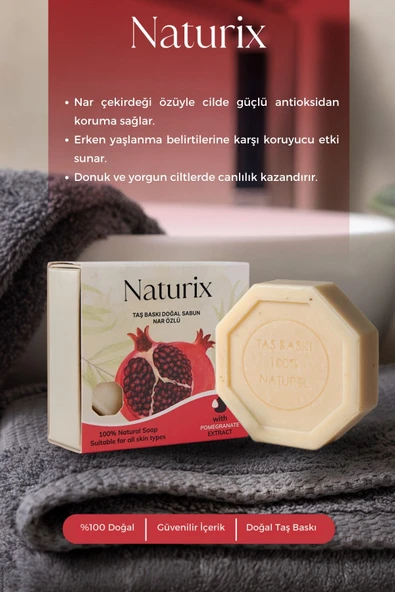 Nar Özlü Taş Sabun Cilt Tonu Dengeleyici ve Leke Bakımı - 125 gr - 3