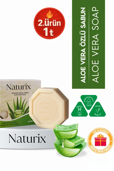 Aloe Vera Özlü Taş Sabun Nemlendirici ve Gözenek Destekleyici Bakım - 125 gr