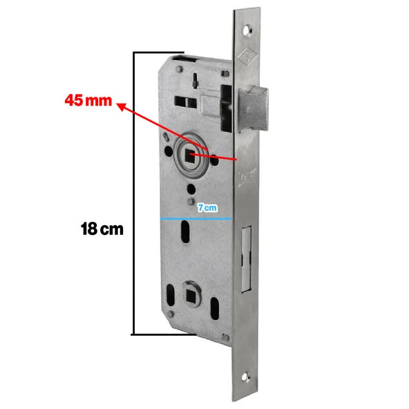 WC Banyo Tuvalet Kapısı Kilidi 45 mm PVC Kapı Ahşap Kapı Gömme Gövde Kilit Silindirsiz Barelsiz - 2