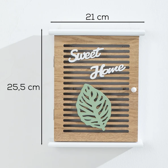 Porsima 2069 Duvara Montajlı Dekoratif Anahtarlık Dolabı - Duvar Askılı Anahtar Saklama Kabini 21X25,5cm - 3