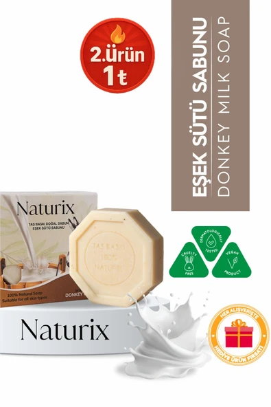 Eşek Sütü Özlü Taş Sabun Nemlendirici ve Cilt Canlandırıcı Bakım - 125 gr