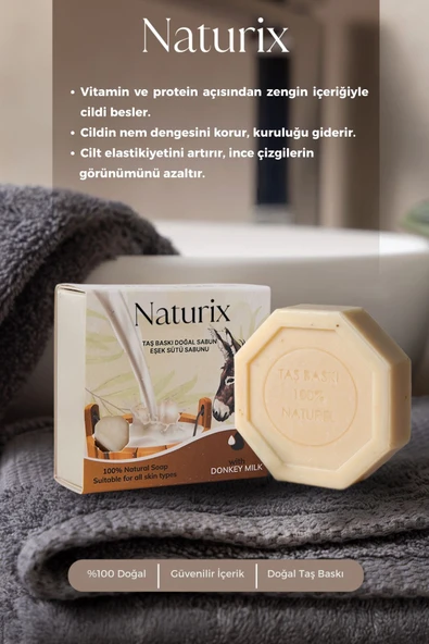 Eşek Sütü Özlü Taş Sabun Nemlendirici ve Cilt Canlandırıcı Bakım - 125 gr - 3