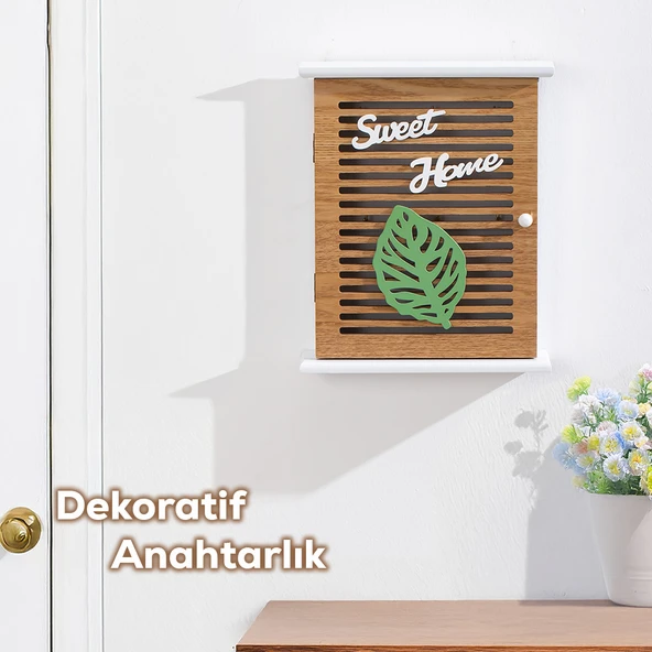 Porsima 2069 Duvara Montajlı Dekoratif Anahtarlık Dolabı - Duvar Askılı Anahtar Saklama Kabini 21X25,5cm - 2