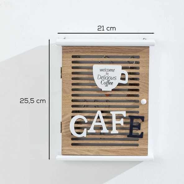 Porsima 2067 Duvara Montajlı Dekoratif Anahtarlık Dolabı - Duvar Askılı Anahtar Saklama Kabini 21X25,5cm - 3