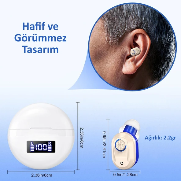 Valkyrie Duyma Yarcımcısı İşitme Cihazı Kulak İçi Ses Yükseltme Cihazı - Büyük Kapasite Kolay Kullanım Ergonomik Tasarım - 7