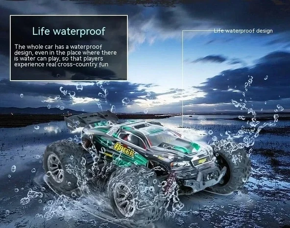 Xinlehong 1:16 Brushless Uzaktan Kumandalı Yüksek Hızlı Rc Araba 36km/s 2.4Ghz 4WD Usb Şarj Kırmızı - 8