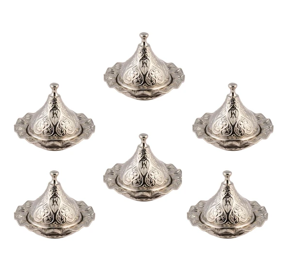 Kubbeli 6'lı Mini Lokumluk Beyaz