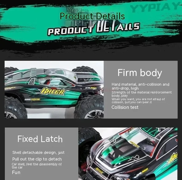 Xinlehong 1:16 Brushless Uzaktan Kumandalı Yüksek Hızlı Rc Araba 36km/s 2.4Ghz 4WD Usb Şarj Kırmızı - 9