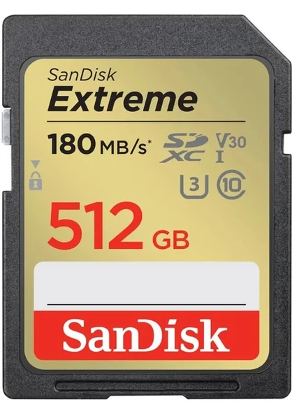 SanDisk Extreme 512 GB SDSDXVV-512G-GNCIN Class 10 UHS-I U3 V30 Hafıza Kartı