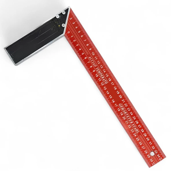 350 mm 35 cm Alüminyum Marangoz Gönye Metal Gövde Açılı Ölçüm Cetveli Ahşap İnşaat Hassas Gönye - 5