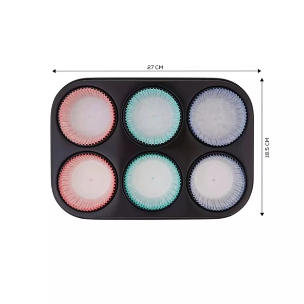 Guardini Gardenıa 6lı Muffin Kek Kalıbı Kağıtlı 27x18,5 Cm 06689907
