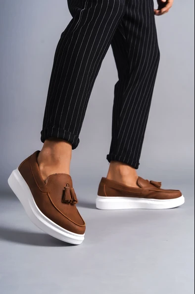 ET154 Blaze Bağcıksız Püsküllü Cilt Erkek Günlük Spor Klasik Ayakkabı BT - Taba ürün görseli