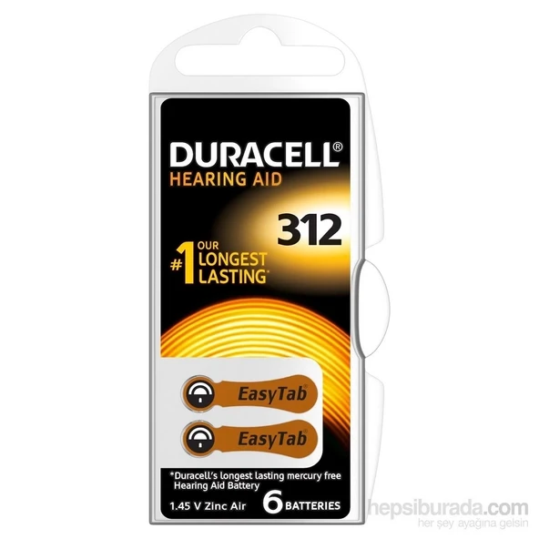 Duracell 312 Numara 6 Lı İşitme Cihazı Pili ürün görseli 1