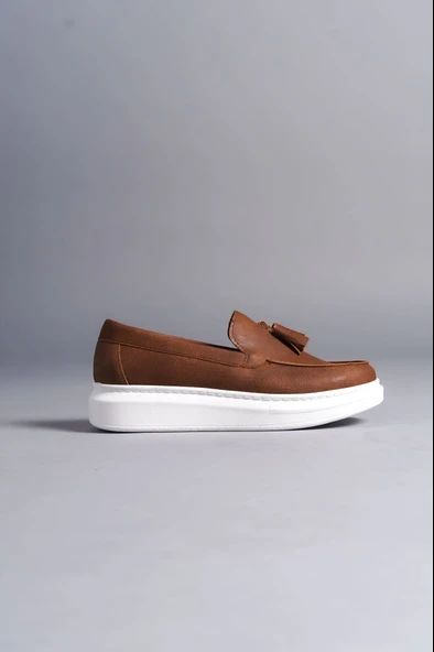 ET154 Blaze Bağcıksız Püsküllü Cilt Erkek Günlük Spor Klasik Ayakkabı BT - Taba - 4