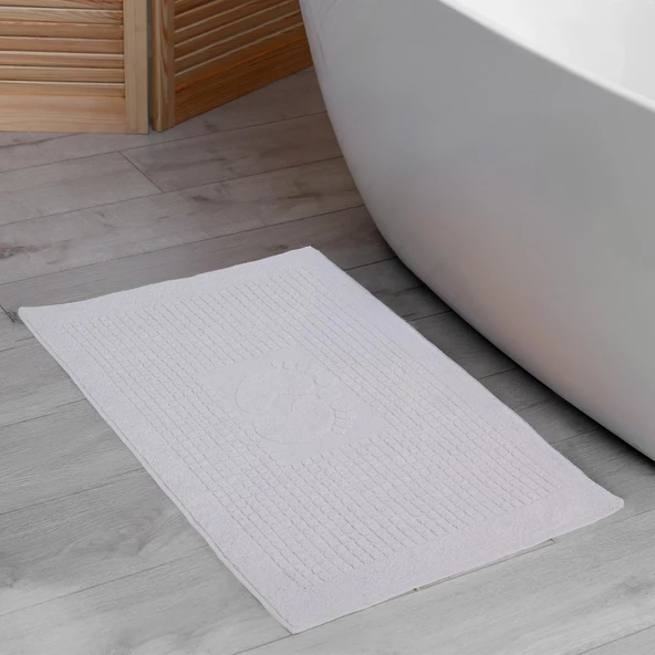 Homedius Banyo Kareli Ayak Desenli Pamuk Ayak Havlusu 50x70cm Beyaz 2’li - 2