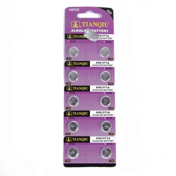 TıanQıu Ag6 Lr920/371 Alkalin 10'lu Düğme Pil - 1