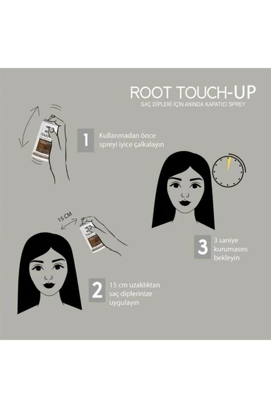 Neva Root Touch up Saç Dipleri Için Anında Kapatıcı Sprey 75 ml - Kahverengi - 2