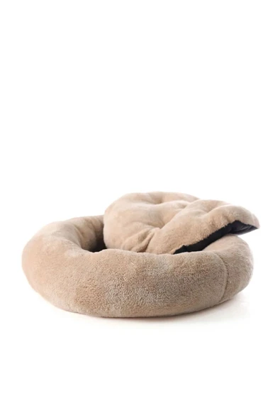 Ponchik Peluş Kedi Köpek Yatağı Simit Yumuşak Yatak - 5