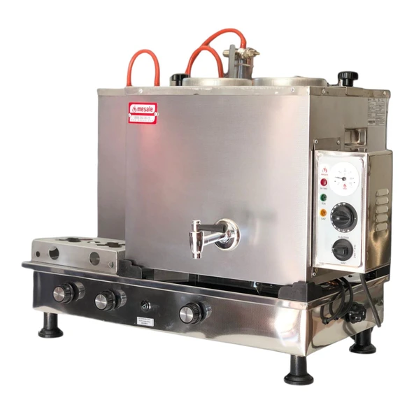 Meşale 2 Demlikli İnox Elektrik+ Gazlı Full Otomatik Çay Kazanı - 3
