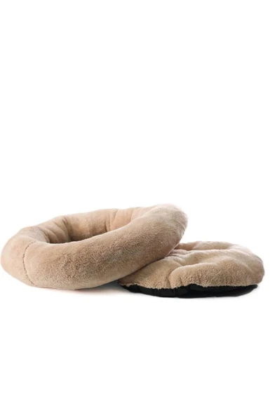 Ponchik Peluş Kedi Köpek Yatağı Simit Yumuşak Yatak - 3