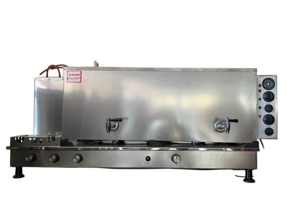 Meşale 6 Demlikli İnox Elektrik + Gazlı Full Otomatik Çay Kazanı