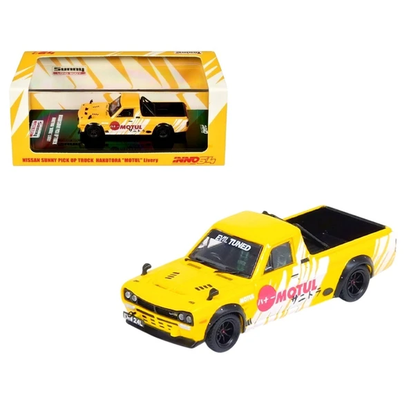 Inno 1:64 Nissan Sunny Pick Up Truck Hakotora ''MOTUL'' Livery IN64-HKT-MOTUL