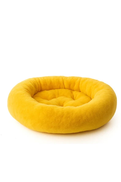 Ponchik Peluş Kedi Köpek Yatağı Simit Yumuşak Yatak - 6