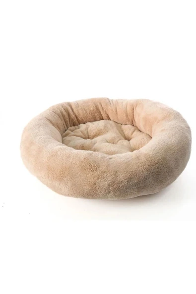 Ponchik Peluş Kedi Köpek Yatağı Simit Yumuşak Yatak - 2